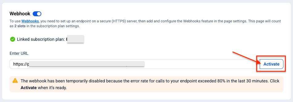 Webhook Settings