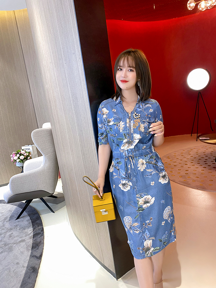 13124-Đầm suông giả jeans in hoa tay lửng  ( vải giả jean)FREESHIP_thumbnail_0