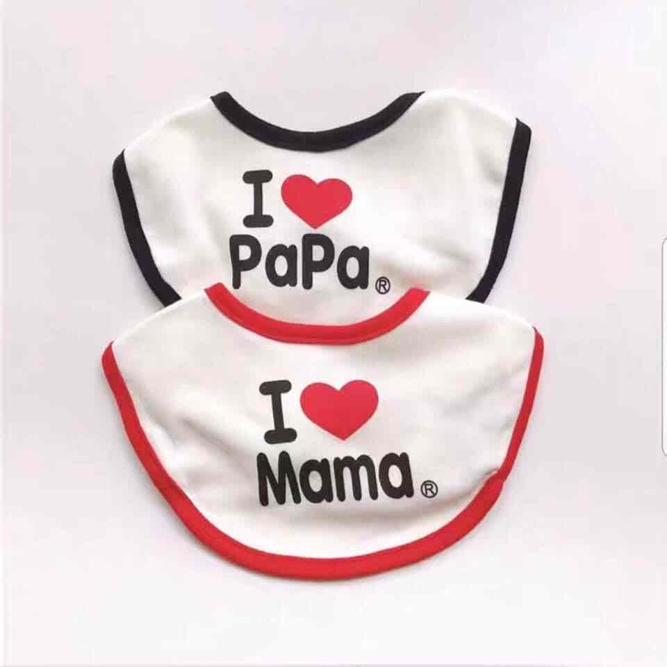 Set 2 yếm I love papa mama