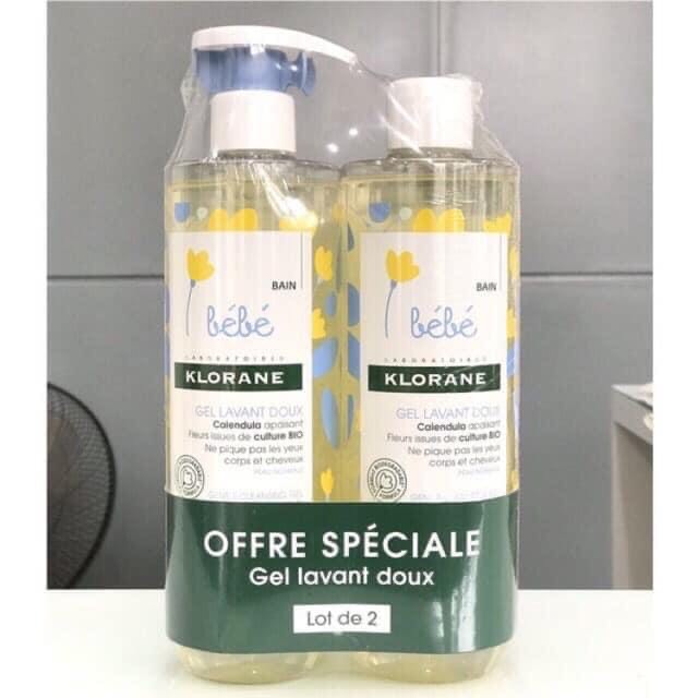 Set 2 chai sữa tắm gội Klorane