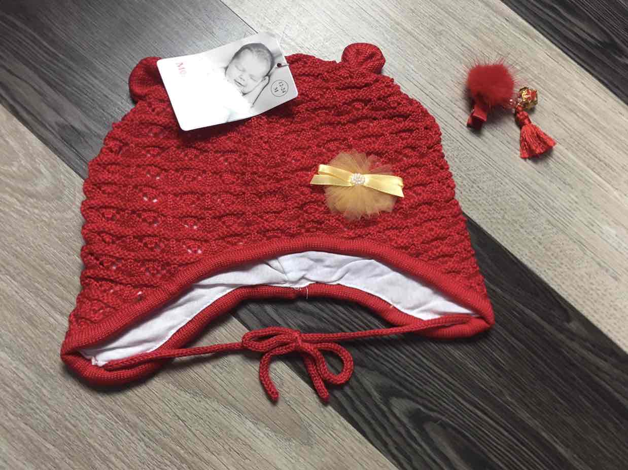 Mũ len Momma tai gấu cotton