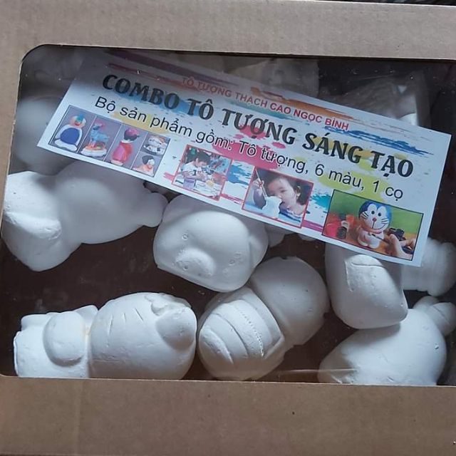 Hộp 6 tô tượng kèm dây màu và cọ vẽ