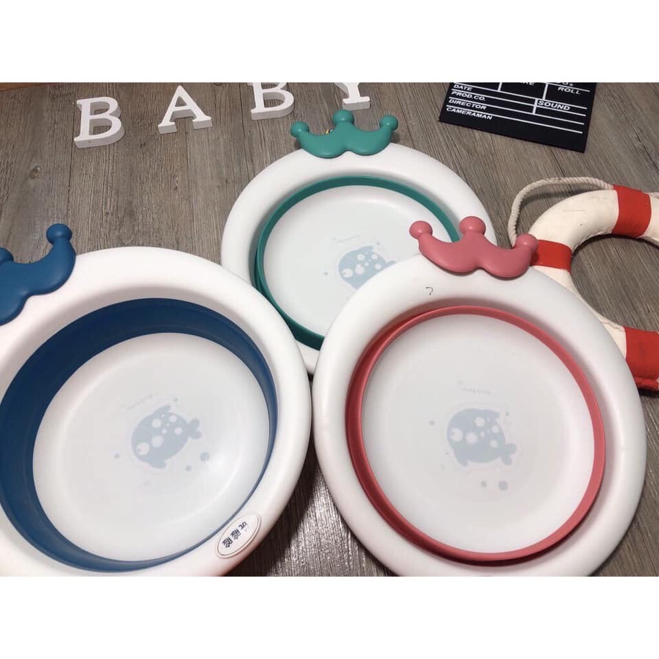 Chậu rửa mặt gấp gọn vương miện hình cá