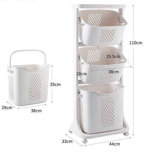 Kệ plastic 3 tầng di động