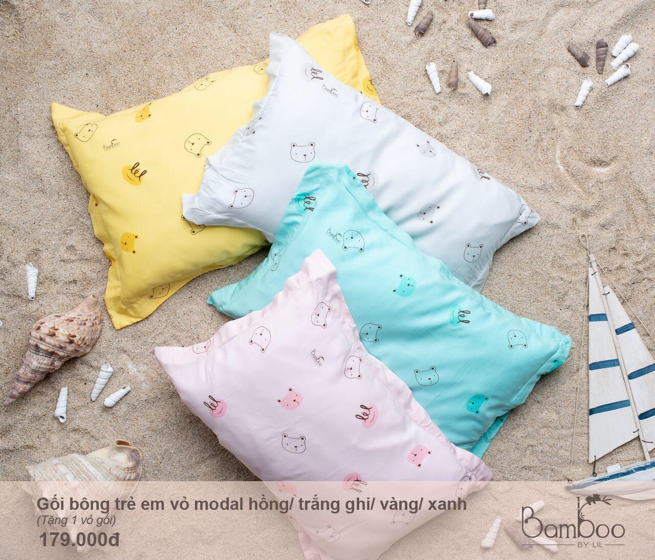 Gối bông trẻ em vỏ modal LIL