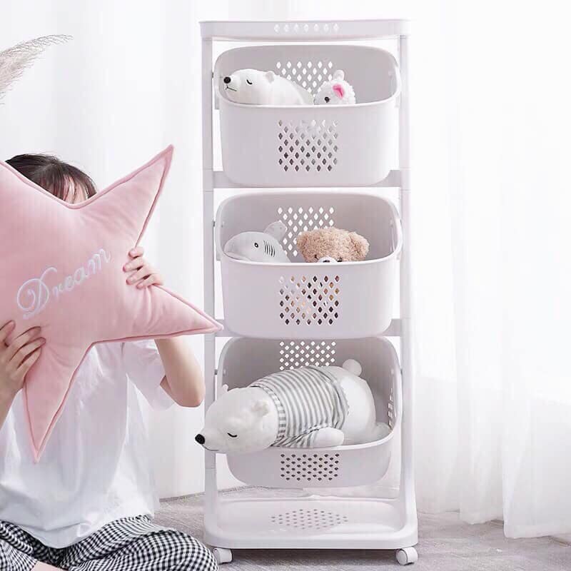 Kệ plastic 3 tầng di động