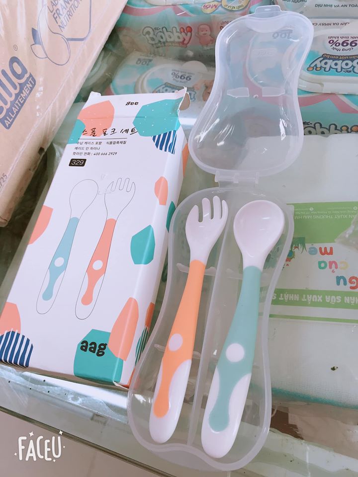 Set 2 thìa dĩa ăn dặm Aag 329