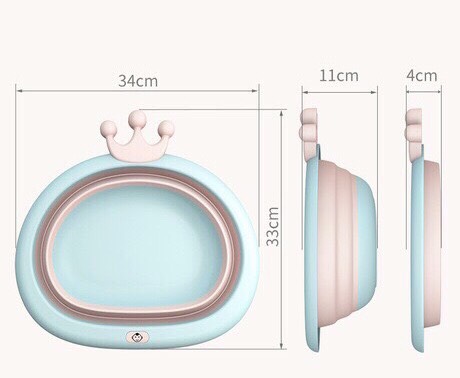 Chậu rửa mặt gấp gọn vương miện pastel