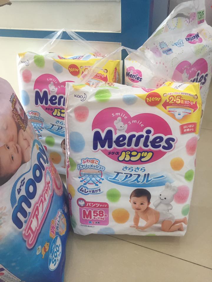 Bỉm dán Merries nội địa