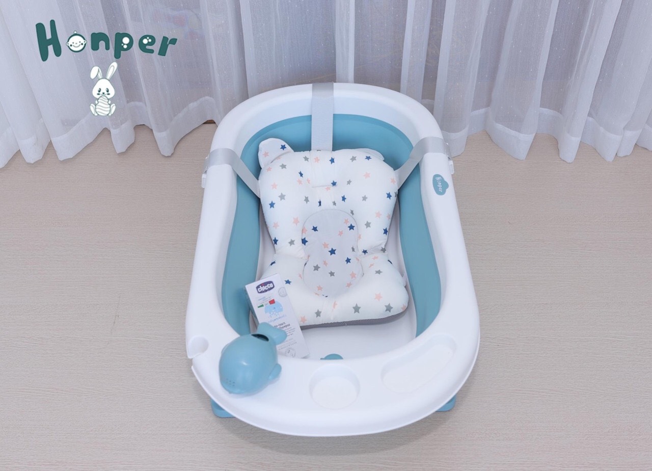 Chậu tắm gấp gọn Honper kèm đệm 89x51x23cm