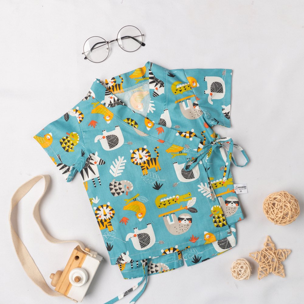 Bộ đồ yukata cộc tay hình con vật dễ thương  BR21001_thumbnail_1