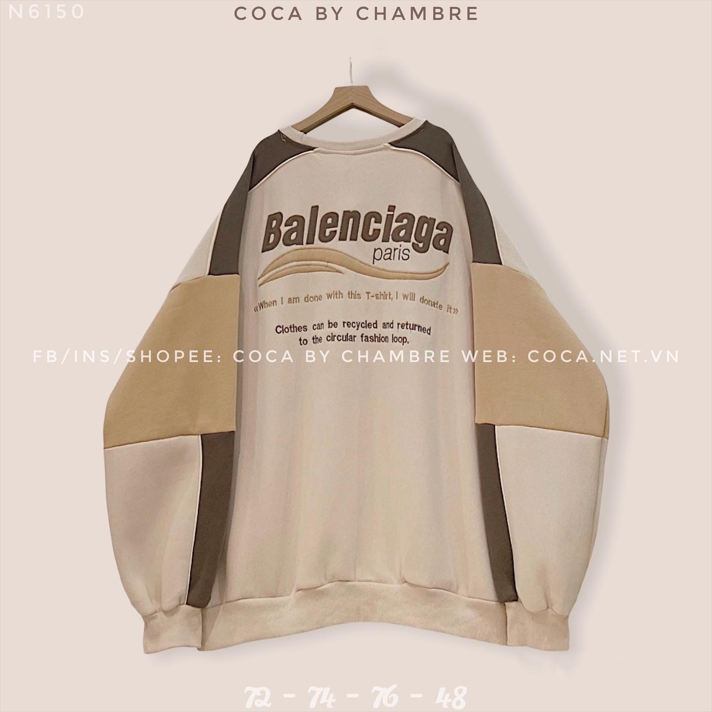 Áo SWE nỉ bông phối màu thêu chữ BALIAGENC form rộng 2186150