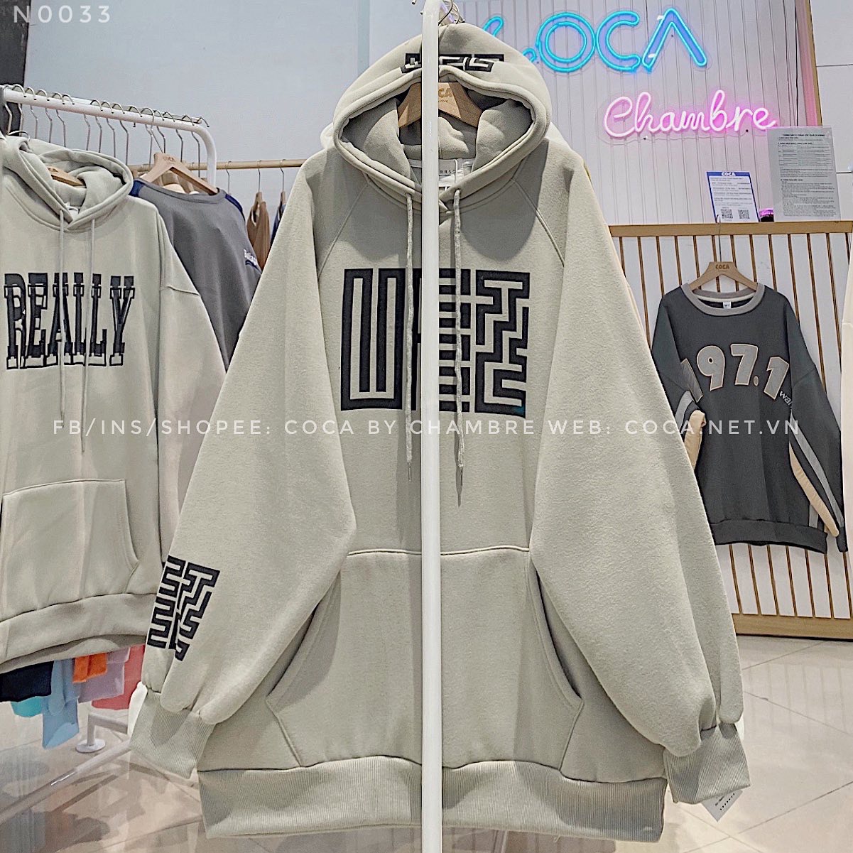 Áo HOODIE nỉ bông dày in mê cung form rộng