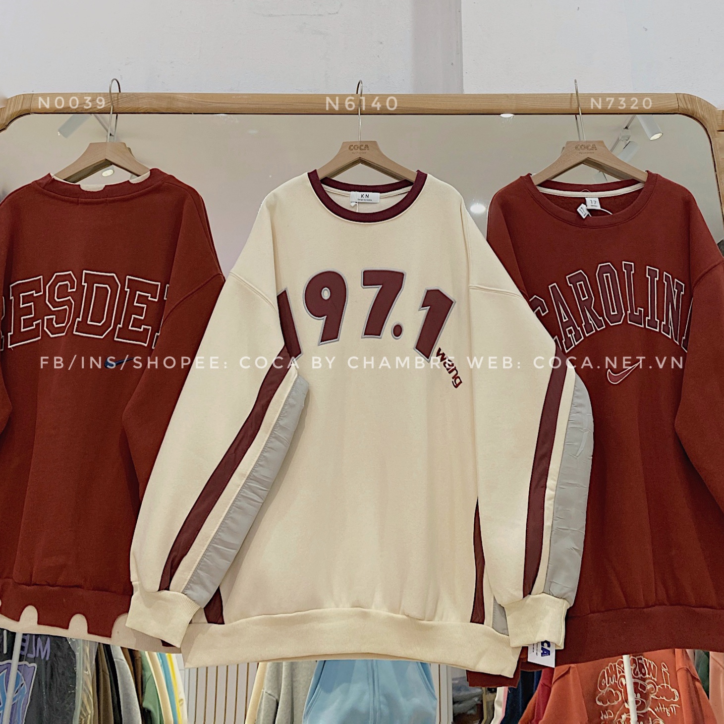 Áo SWE nỉ bông thêu mix vải nổi form rộng số 1971