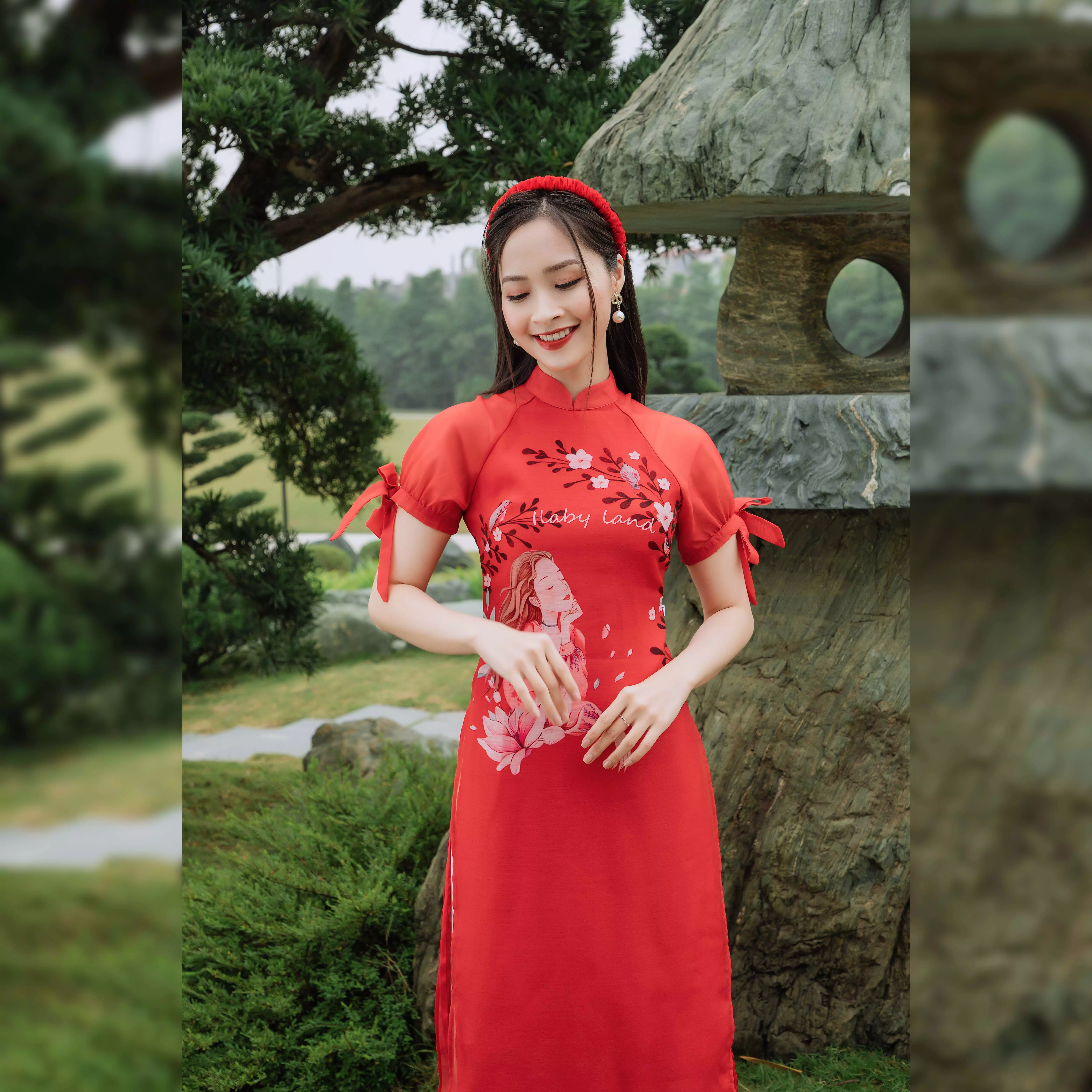 Áo dài mẹ đỏ Ilaby land_thumbnail_5