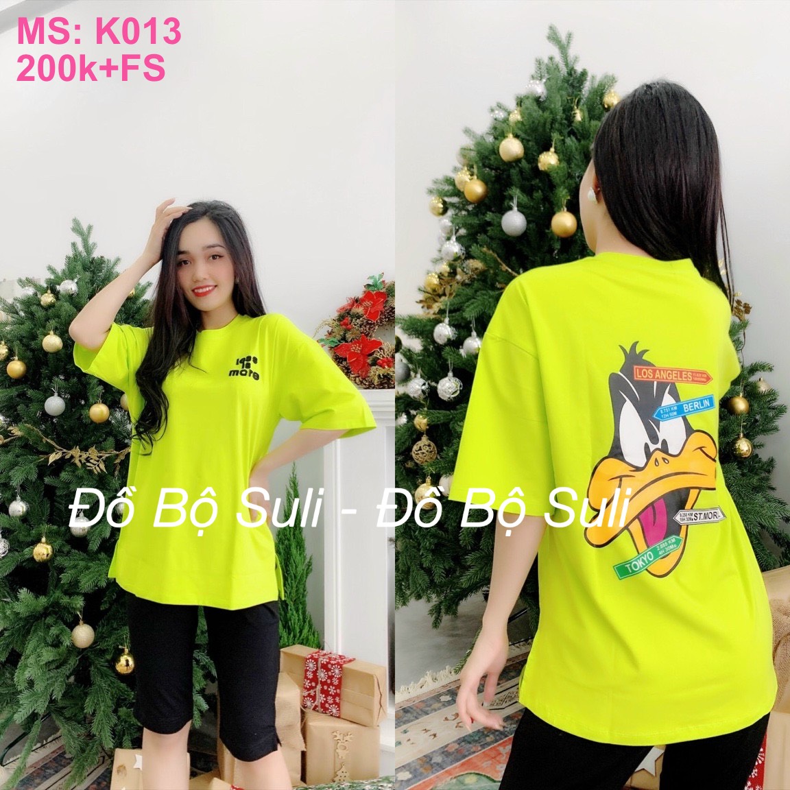 K013 Bộ lửng cotton in hình vịt to sau lưng 45-65kg