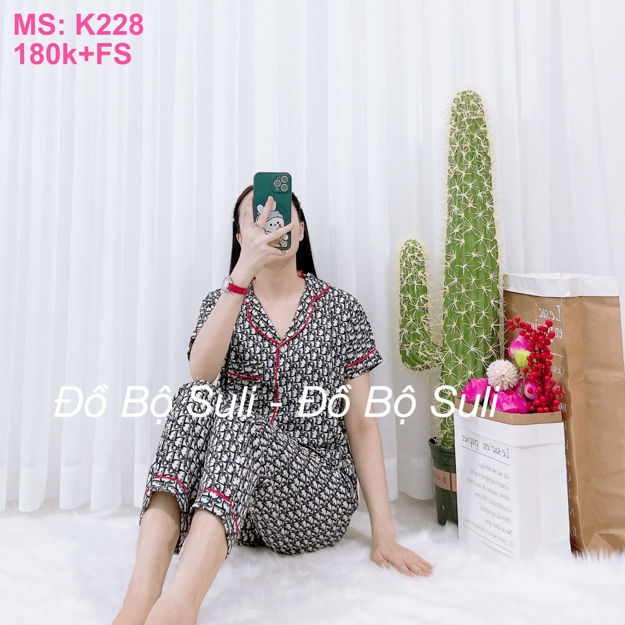 K228 Bộ dài pijama lụa mango 40-60kg