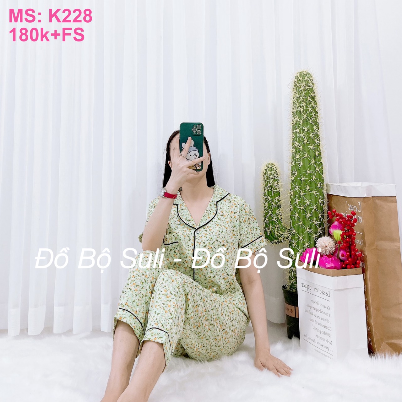 K228 Bộ dài pijama lụa mango 40-60kg