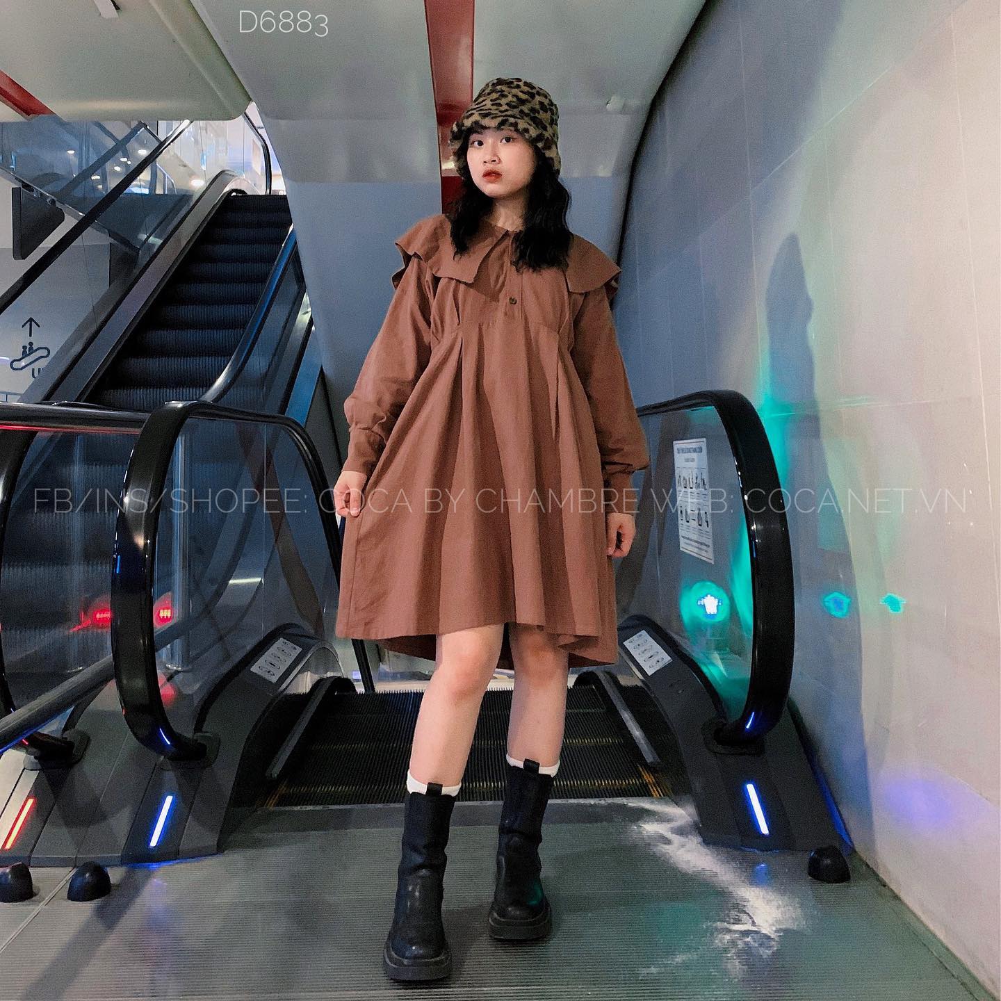 Đầm babydoll cổ thuỷ thủ 1 lớp