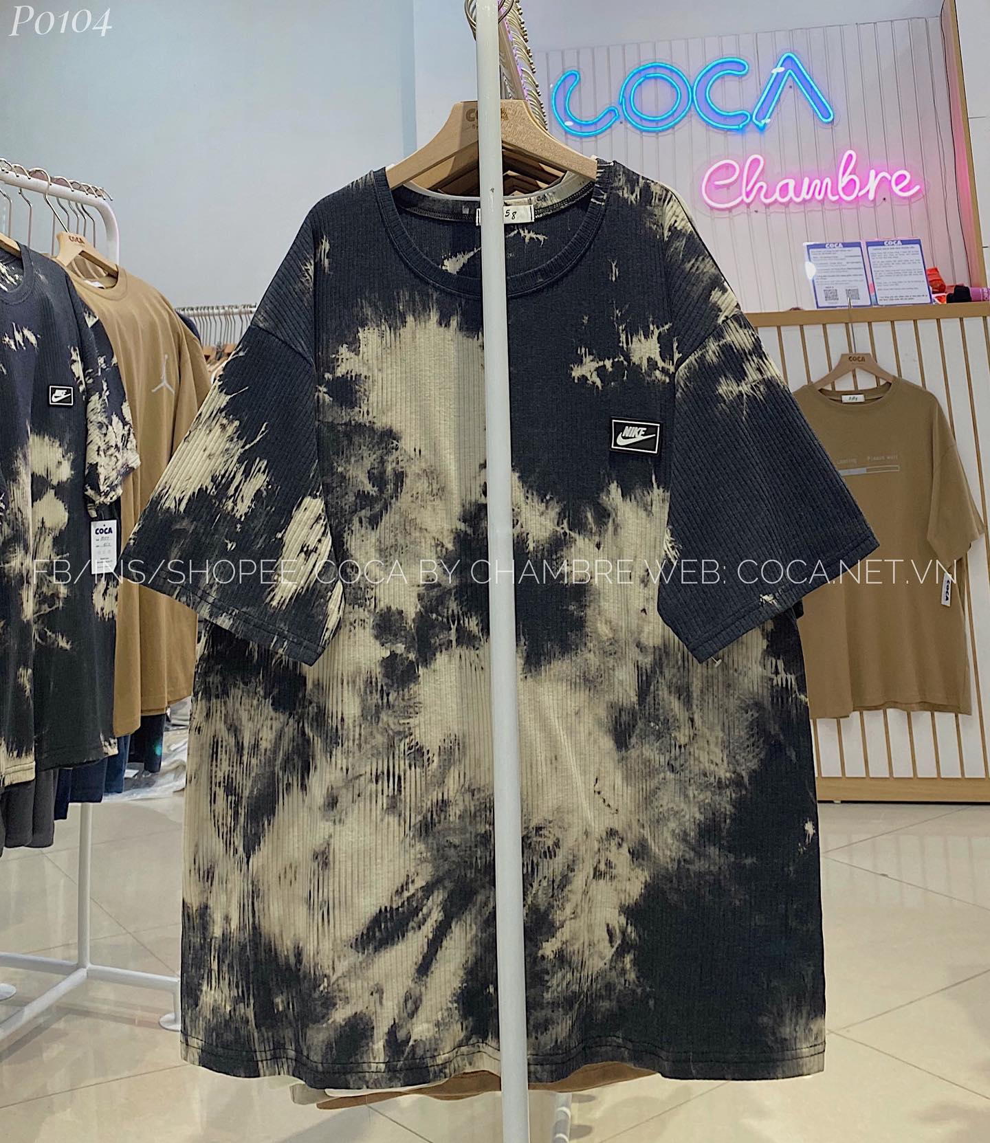 Áo phông loang logo cao su NIKE