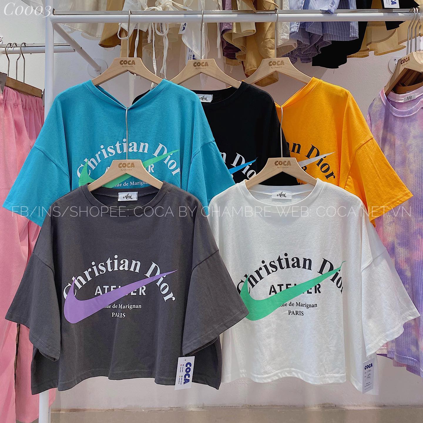 Áo crotop DIOR logo Nike