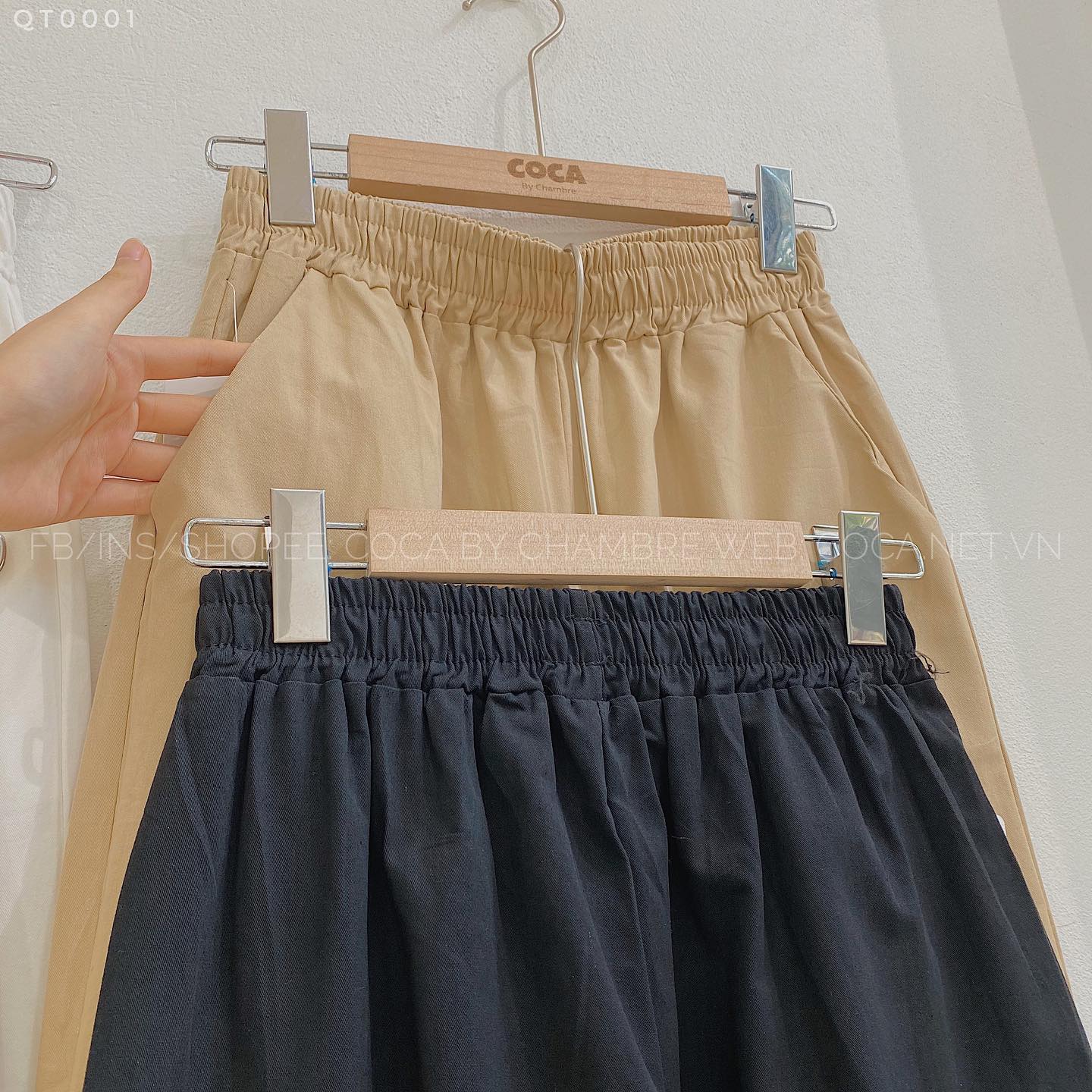 Quần vải thô jogger basic bo gấu 2283