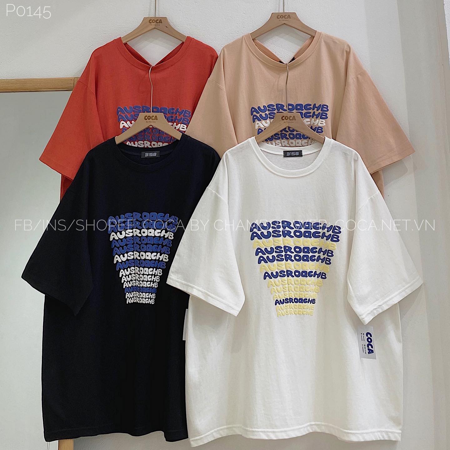 Áo phông chữ nổi AUSR 256