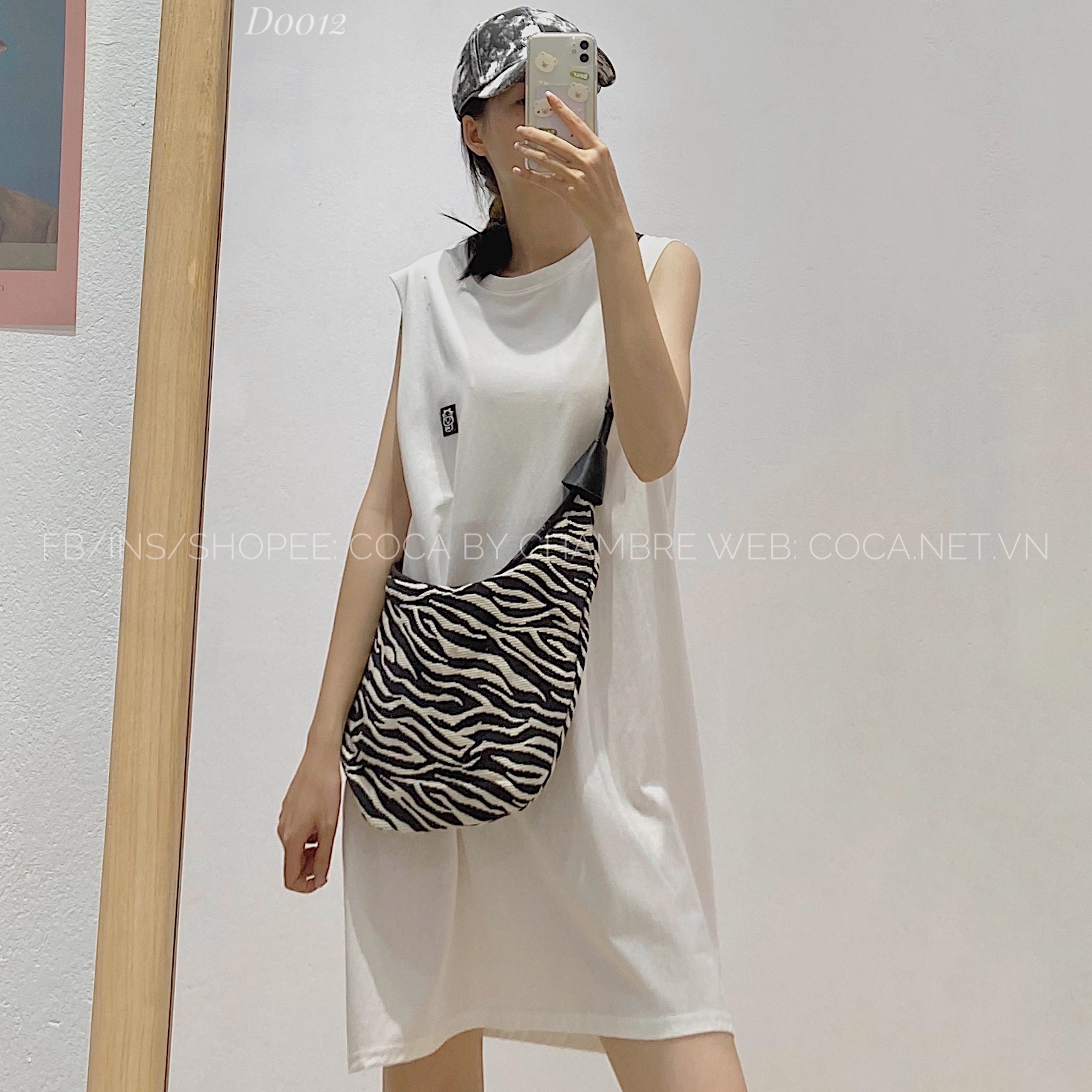 Đầm tanktop thêu hình trước ngực