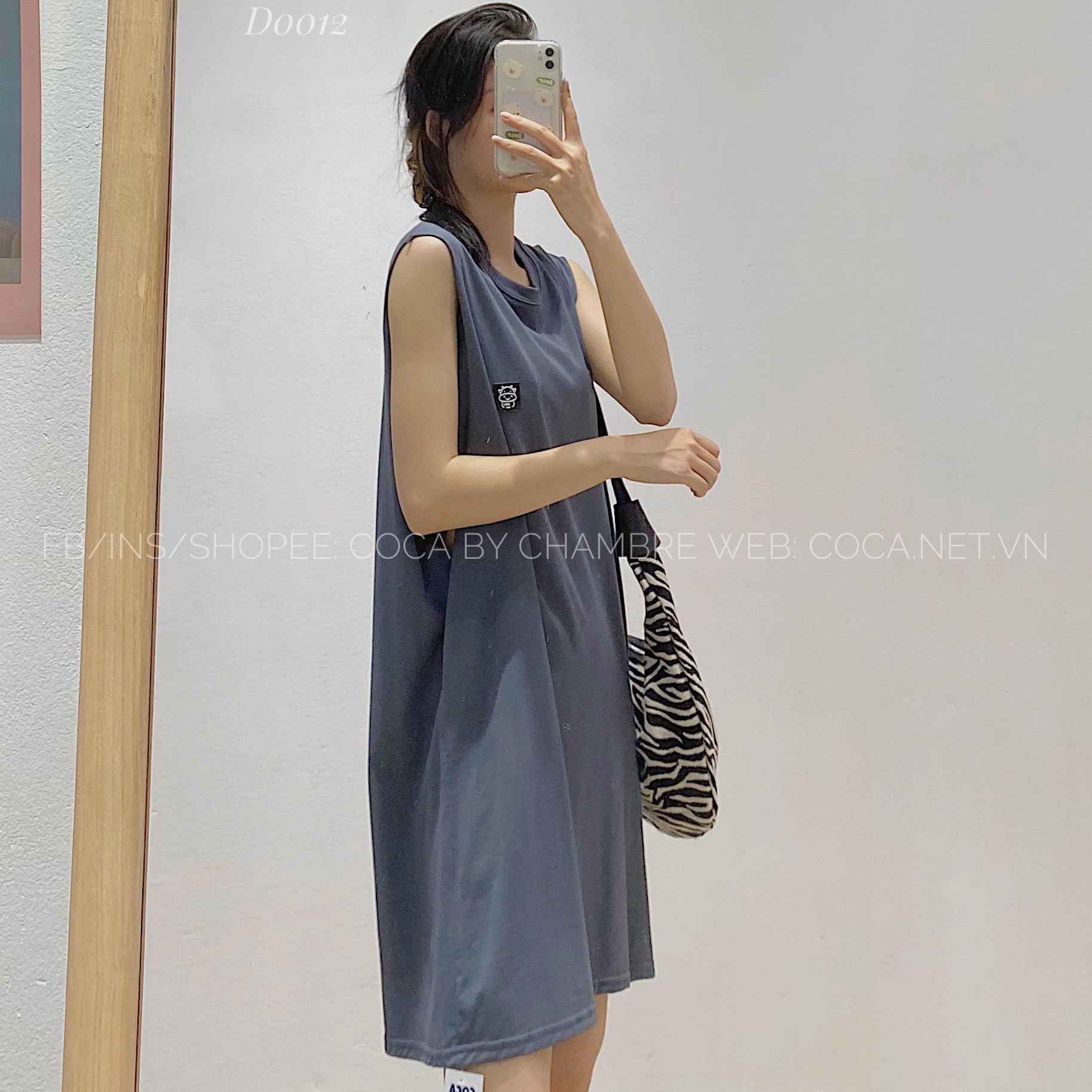 Đầm tanktop thêu hình trước ngực