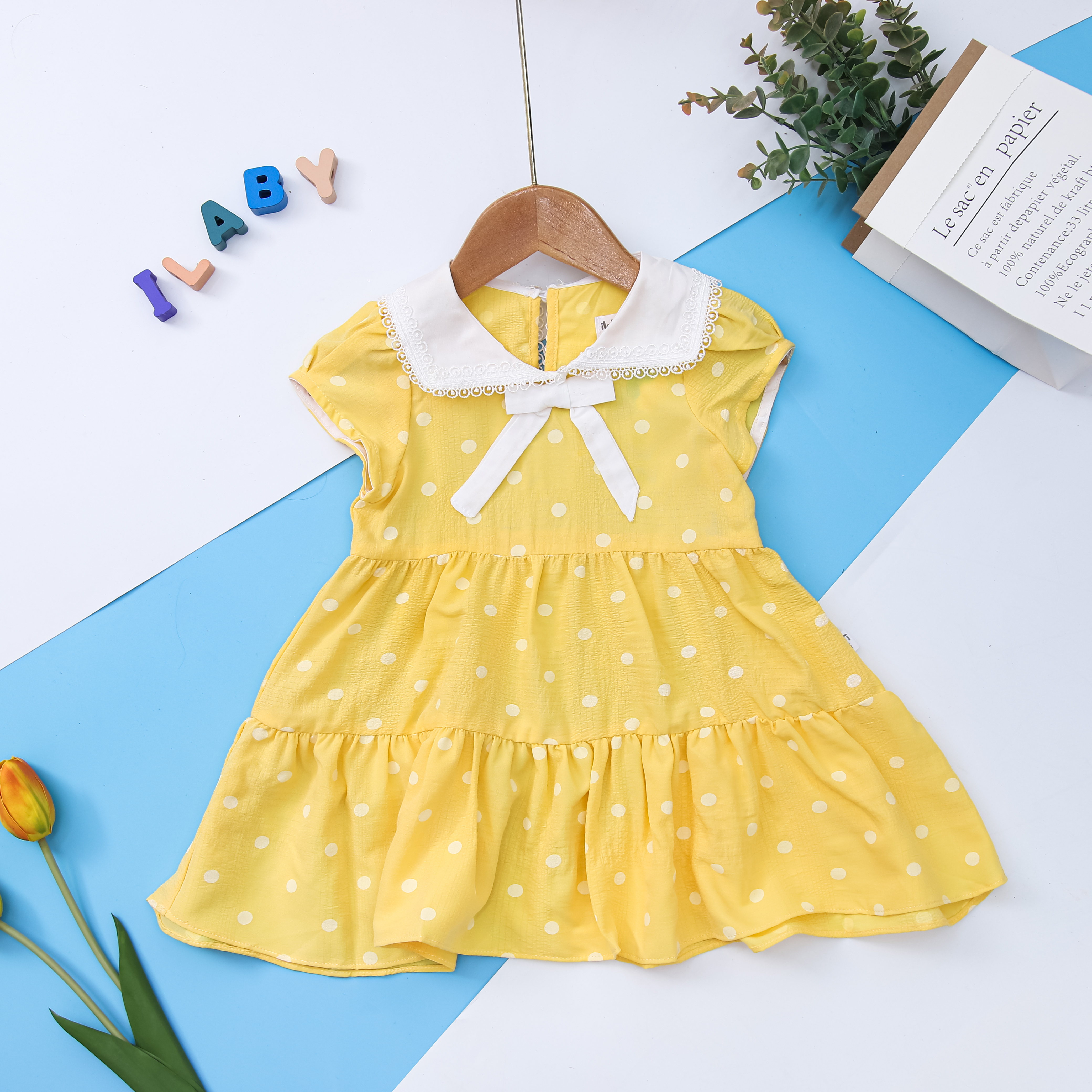 Váy chấm bi nhún 2 tầng_thumbnail_0