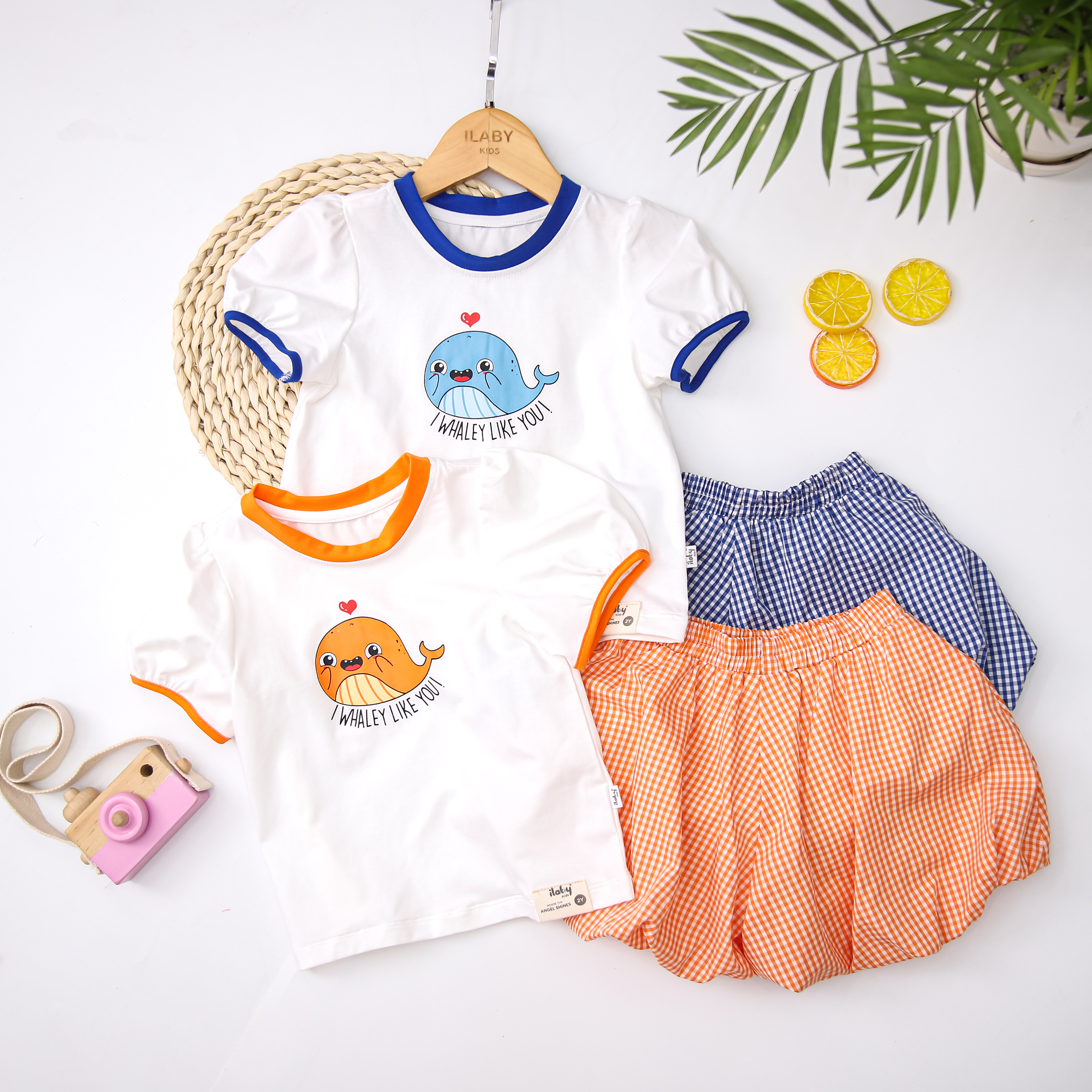 Set áo thun in hình kèm quần kẻ bom_thumbnail_1