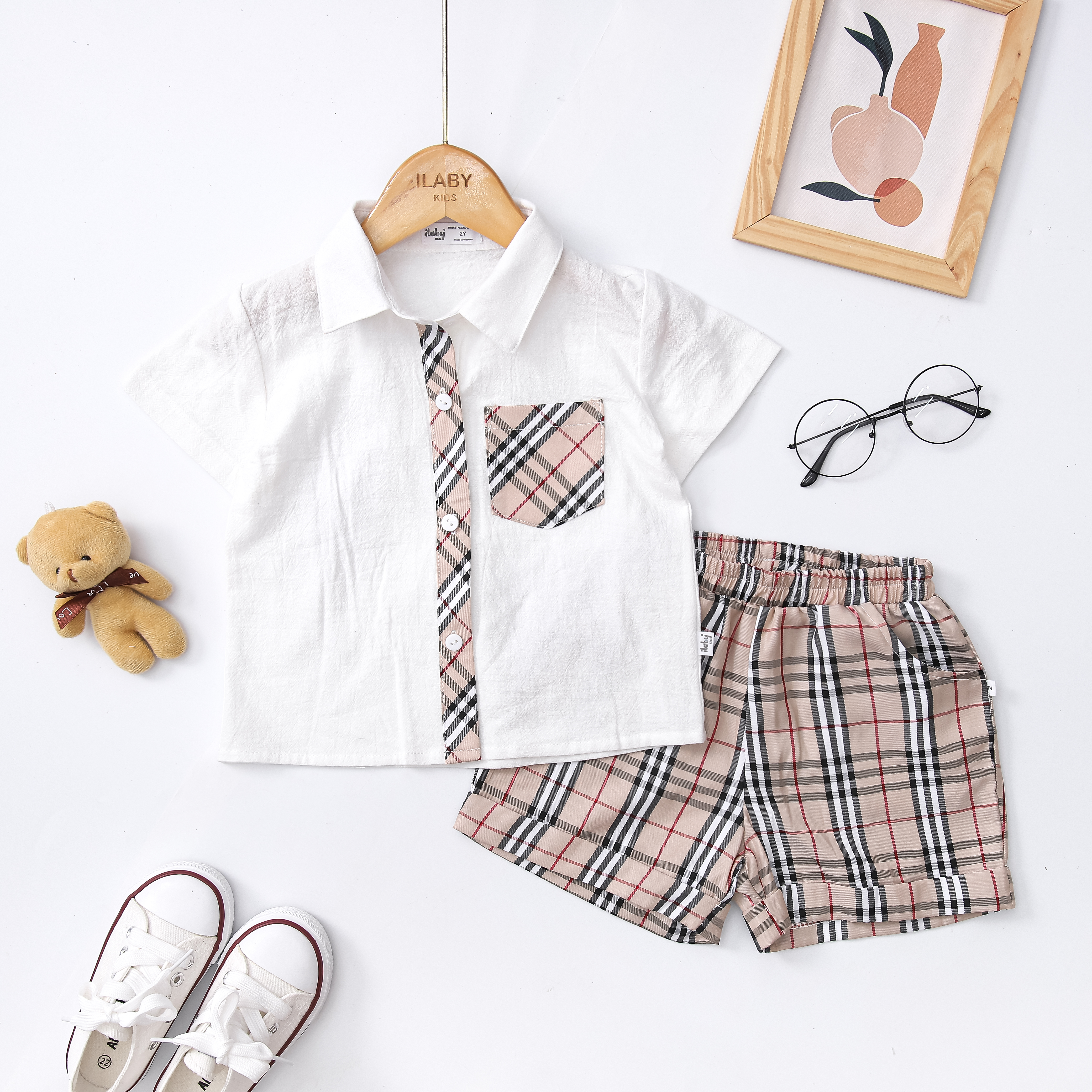 Set áo sơ mi phối kẻ_thumbnail_0