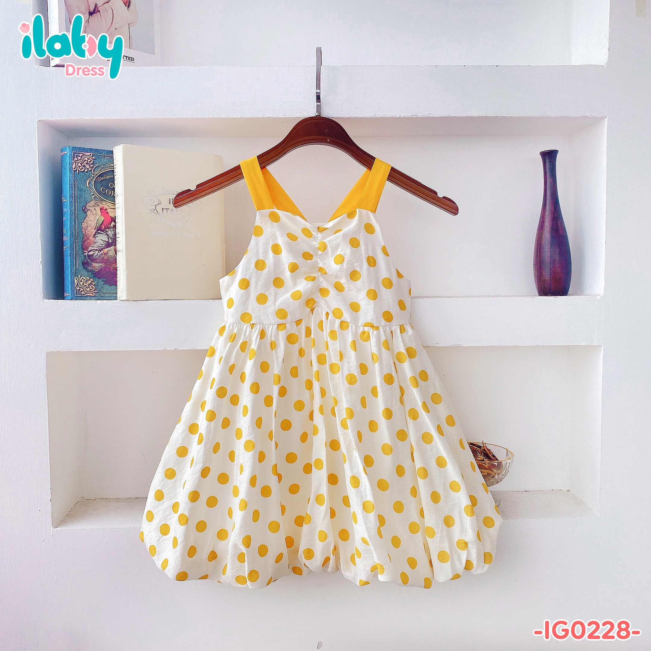 Váy 2 dây chấm bi nhún ngực_thumbnail_1