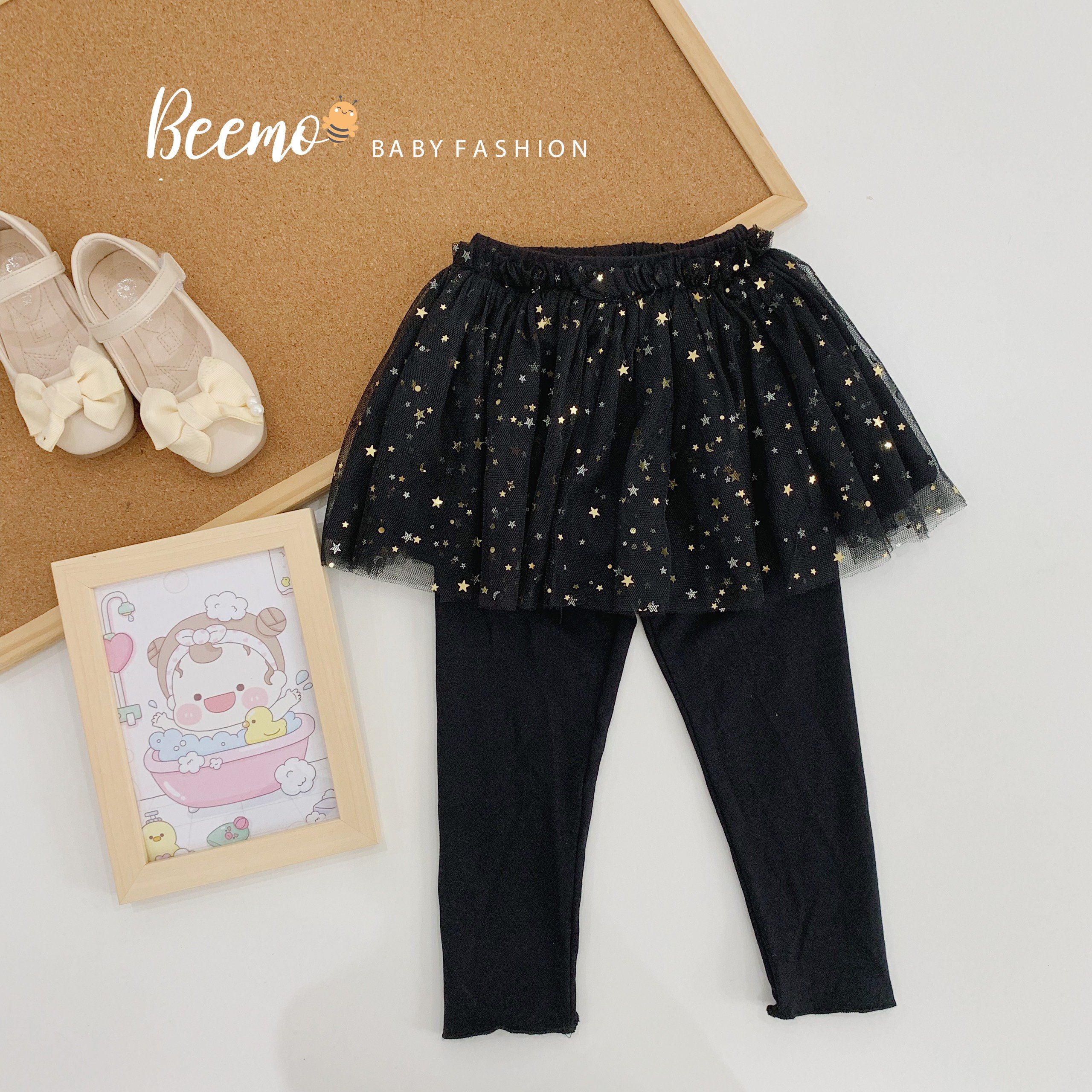 Quần legging phối voan  - QĐ21015