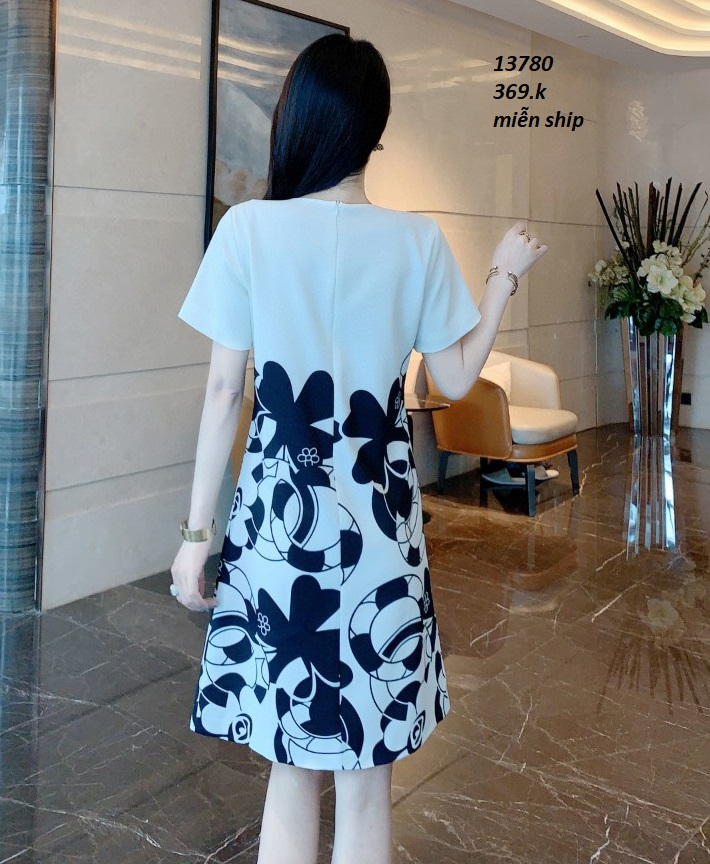 13780-Đầm suông in họa tiết vòng hoa (Vải frod in 3D)FREESHIP_thumbnail_3