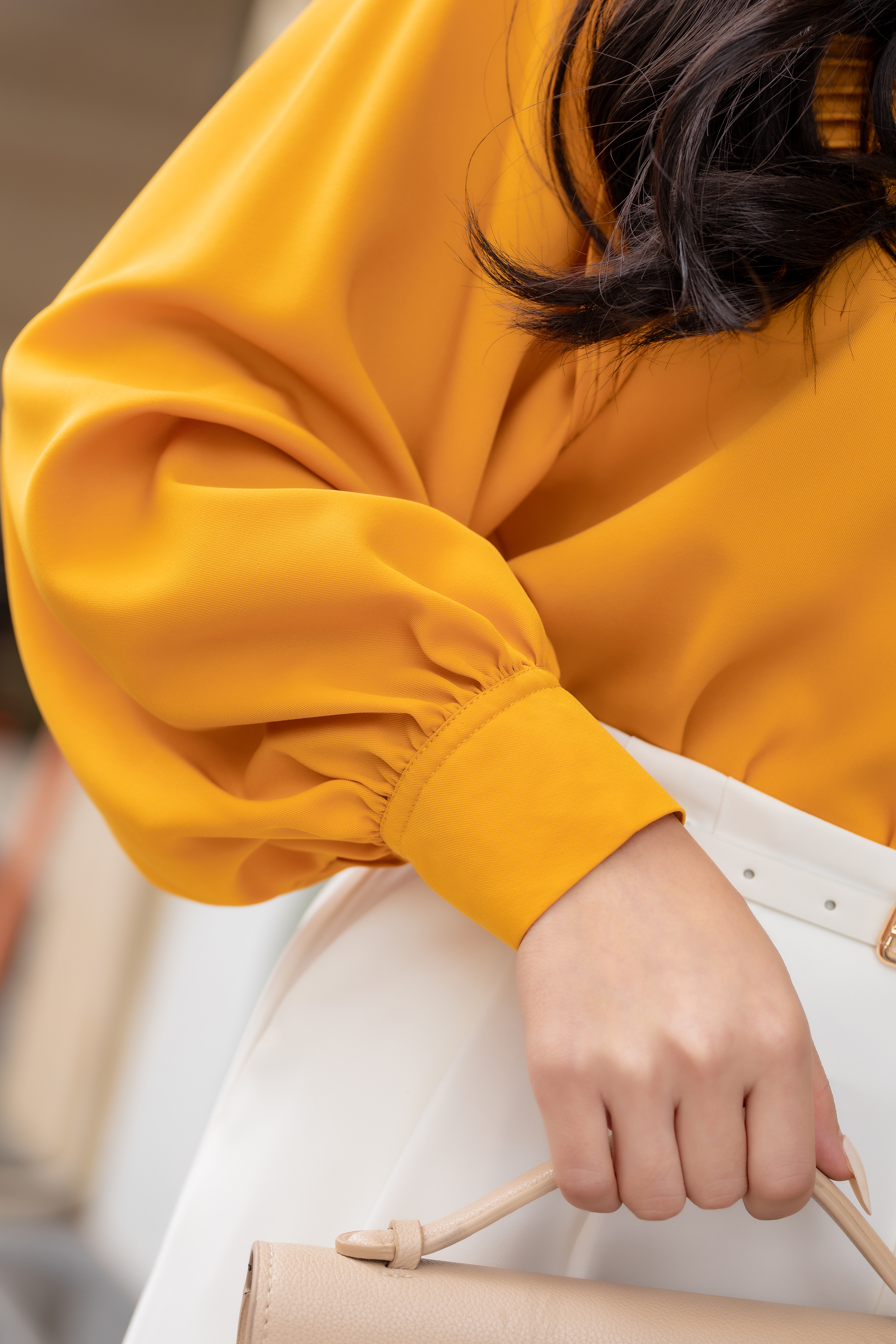 Áo sơ mi xếp ly cổ nơ màu vàng - Lena Shirt_thumbnail_2