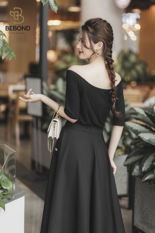 Áo cotton trễ vài đen - Bona Top_thumbnail_3