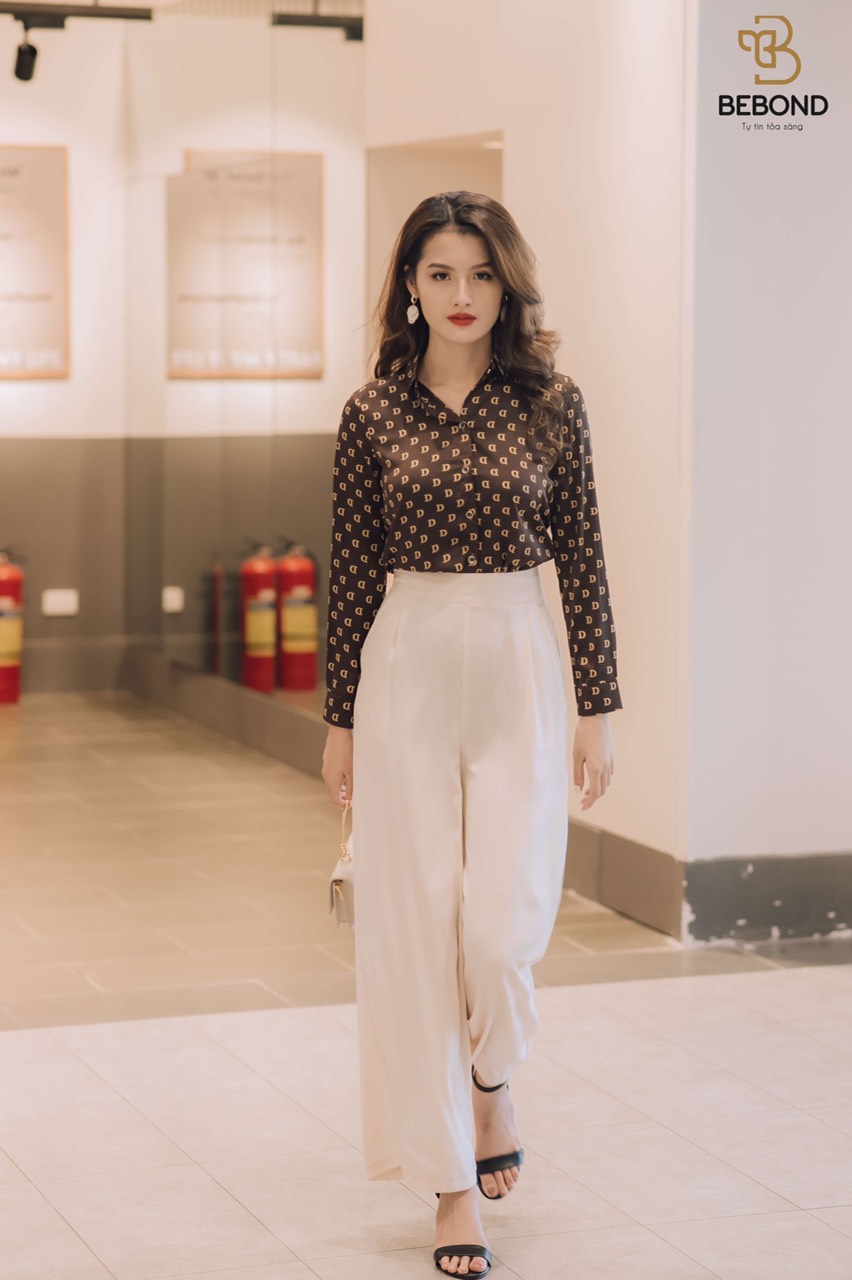 Áo sơ mi chữ D màu nâu