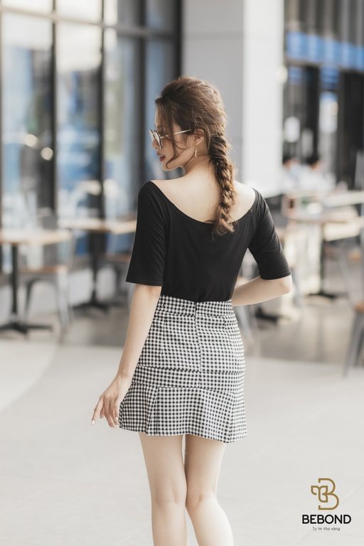Chân váy thời trang nữ kẻ caro trắng đen - Viria Skirt_thumbnail_2