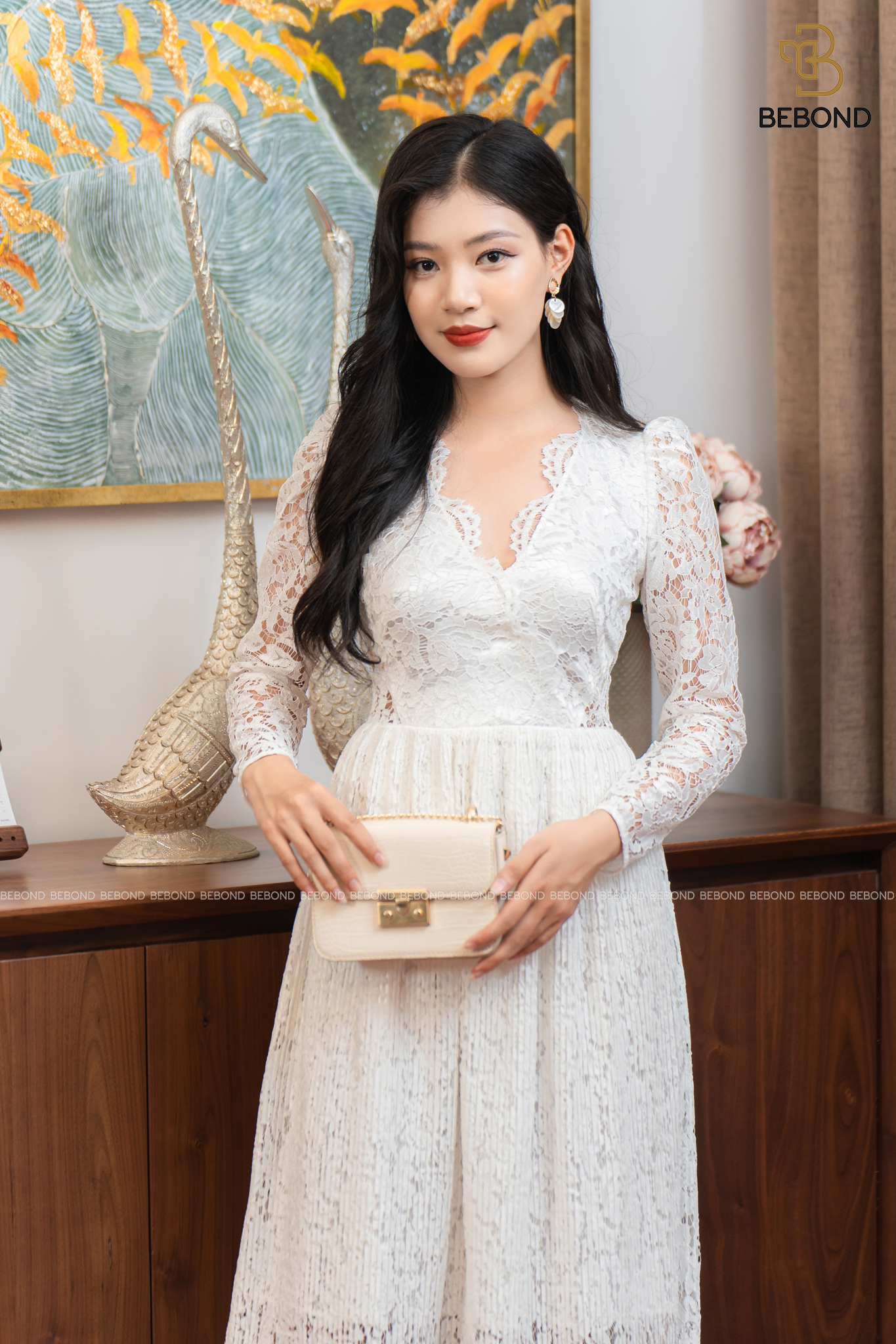Đầm ren cổ tim - TRẮNG - Martha Dress_thumbnail_2