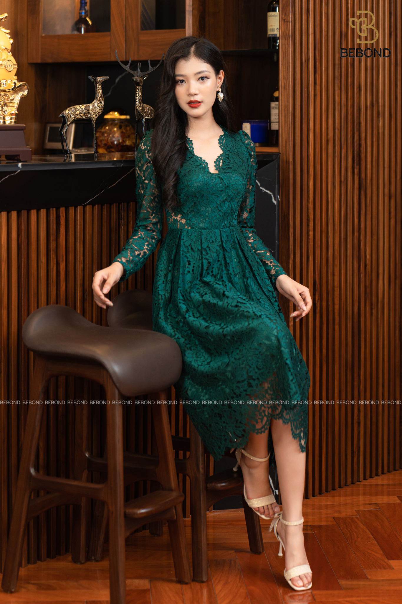 ĐẦM REN XẾP LY -LARISSA DRESSS - XANH RÊU_thumbnail_0