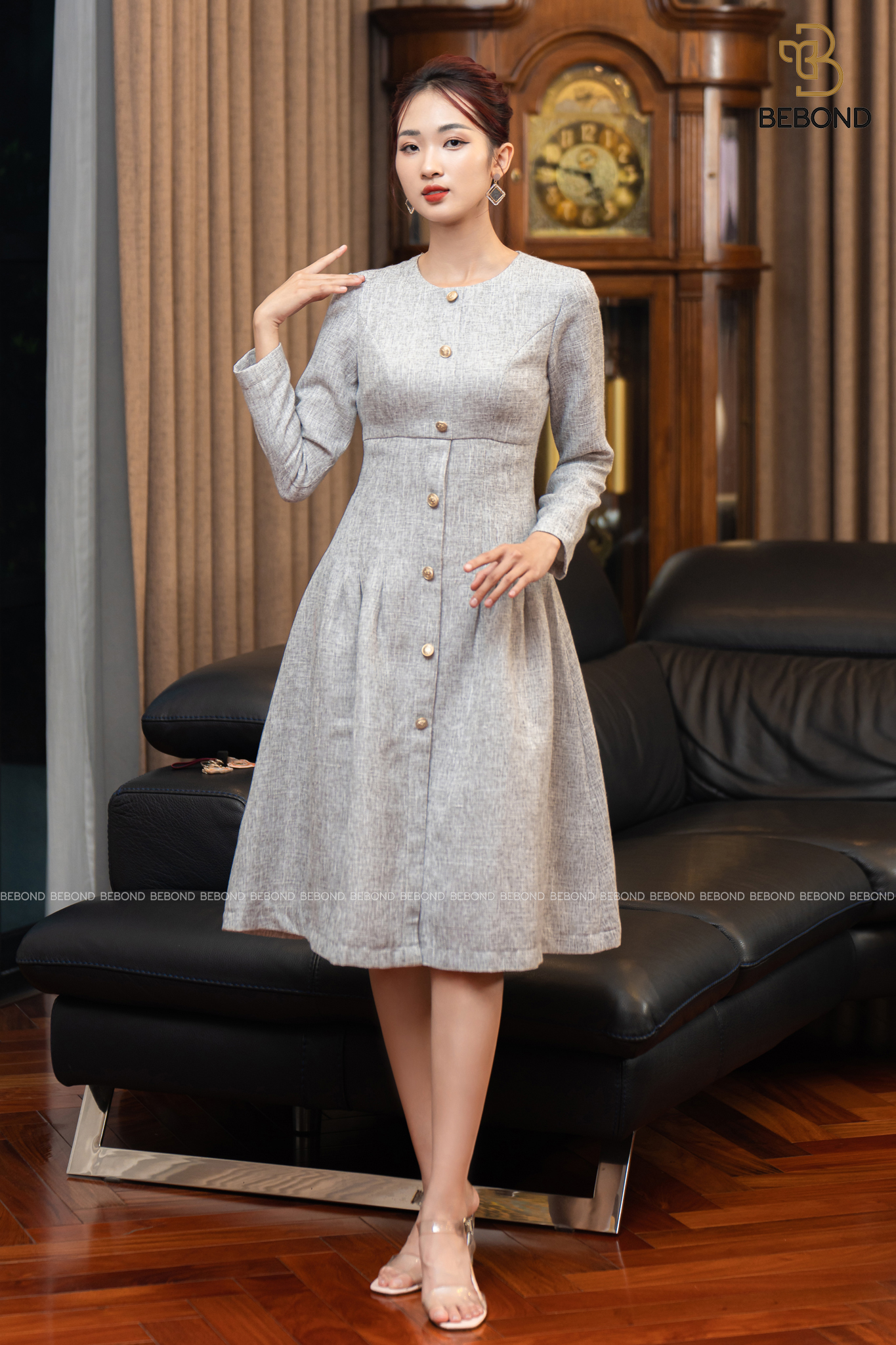 Đầm dạ xước màu GHI - Joyce Dress_thumbnail_1