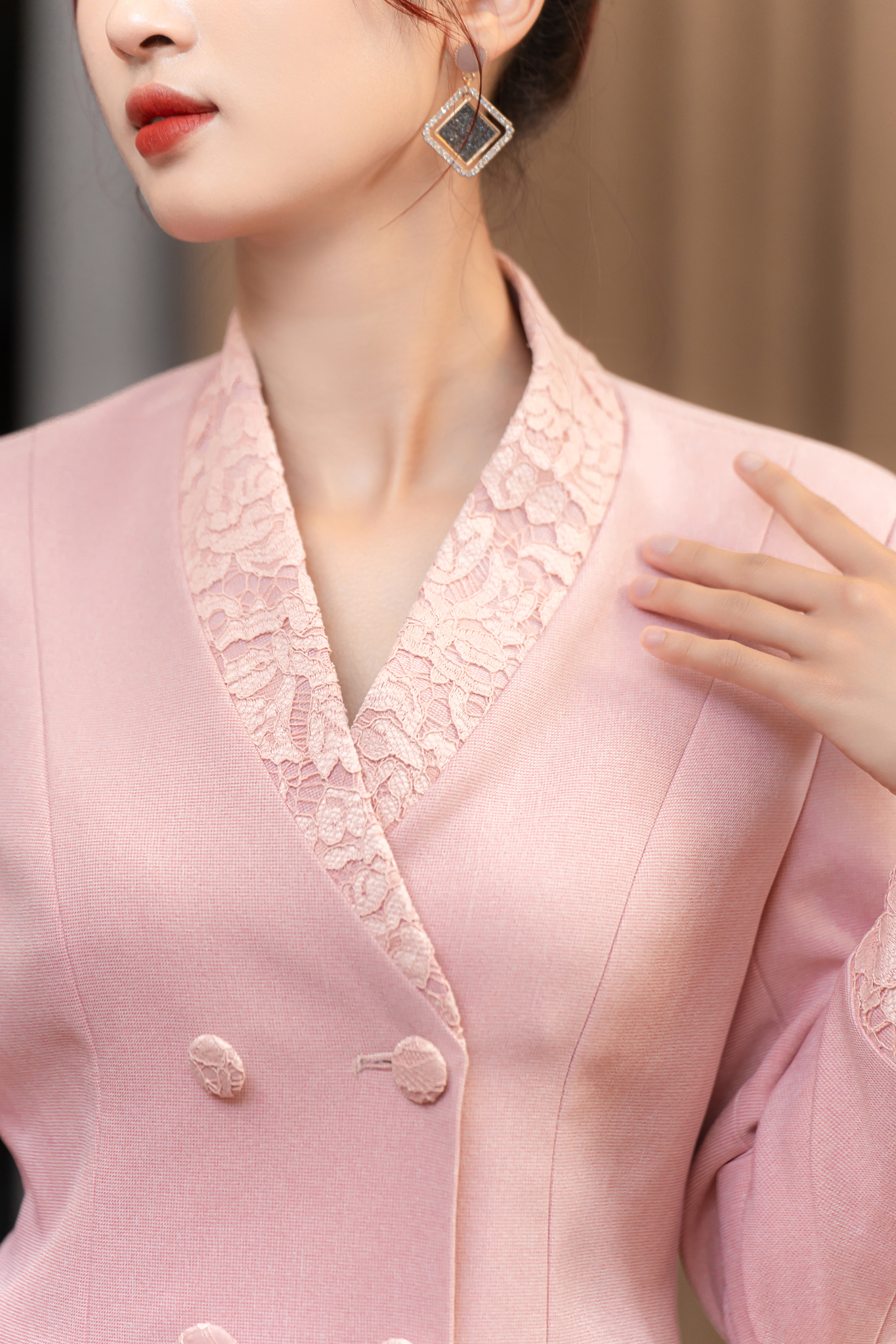 Set Vest Calista màu HỒNG phối ren_thumbnail_3