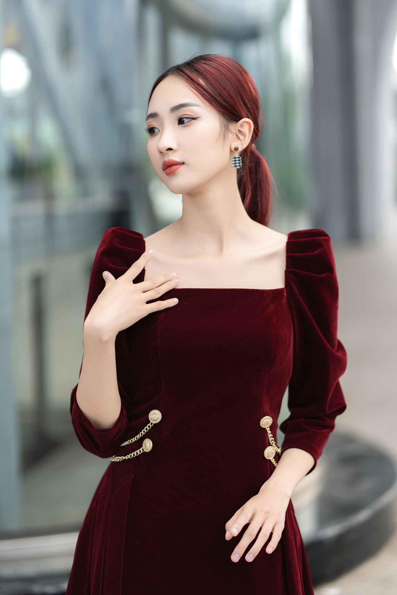Đầm nhung nỉ màu mận- CHARLOTTE Dress_thumbnail_1