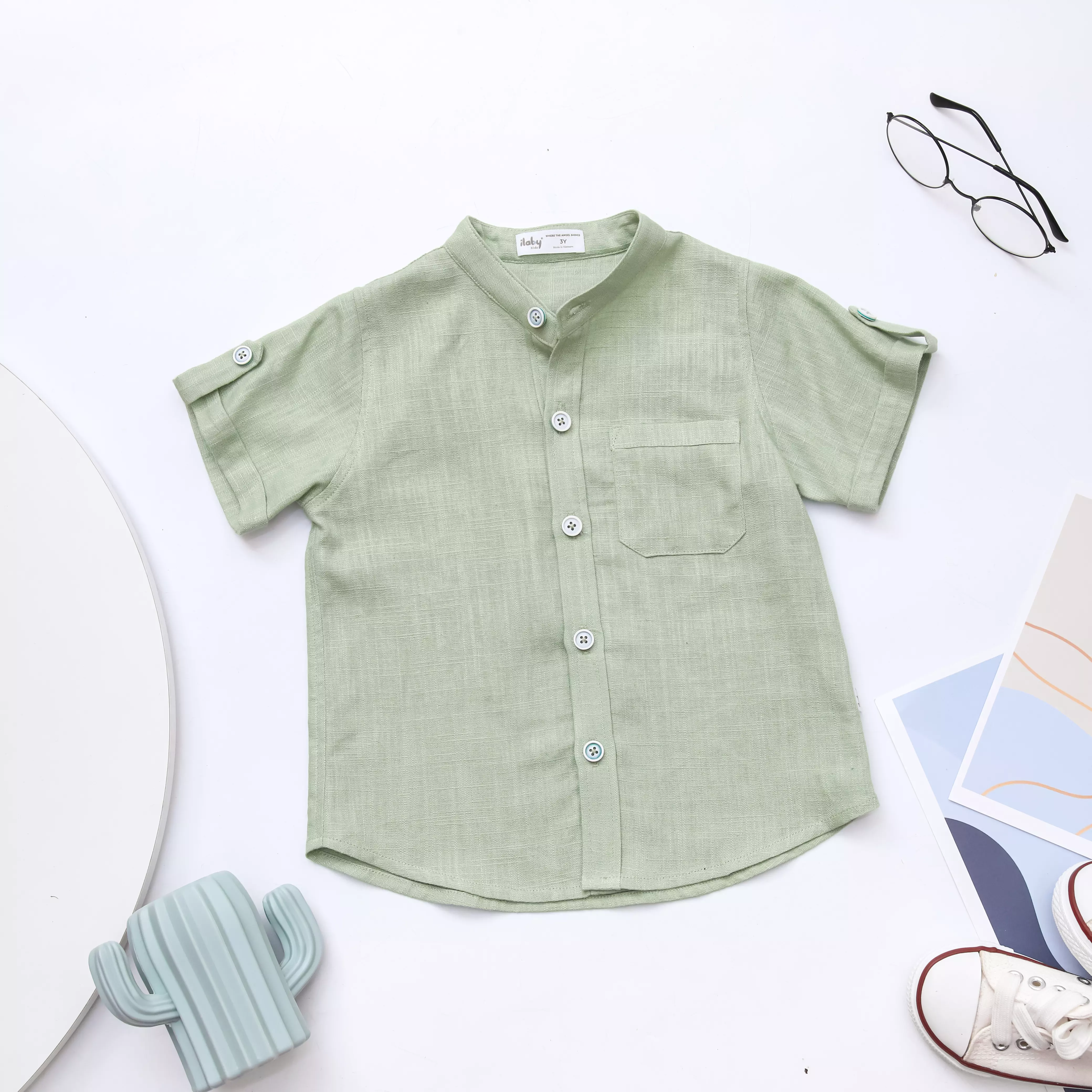 Sơ mi cổ tàu bé trai_thumbnail_1