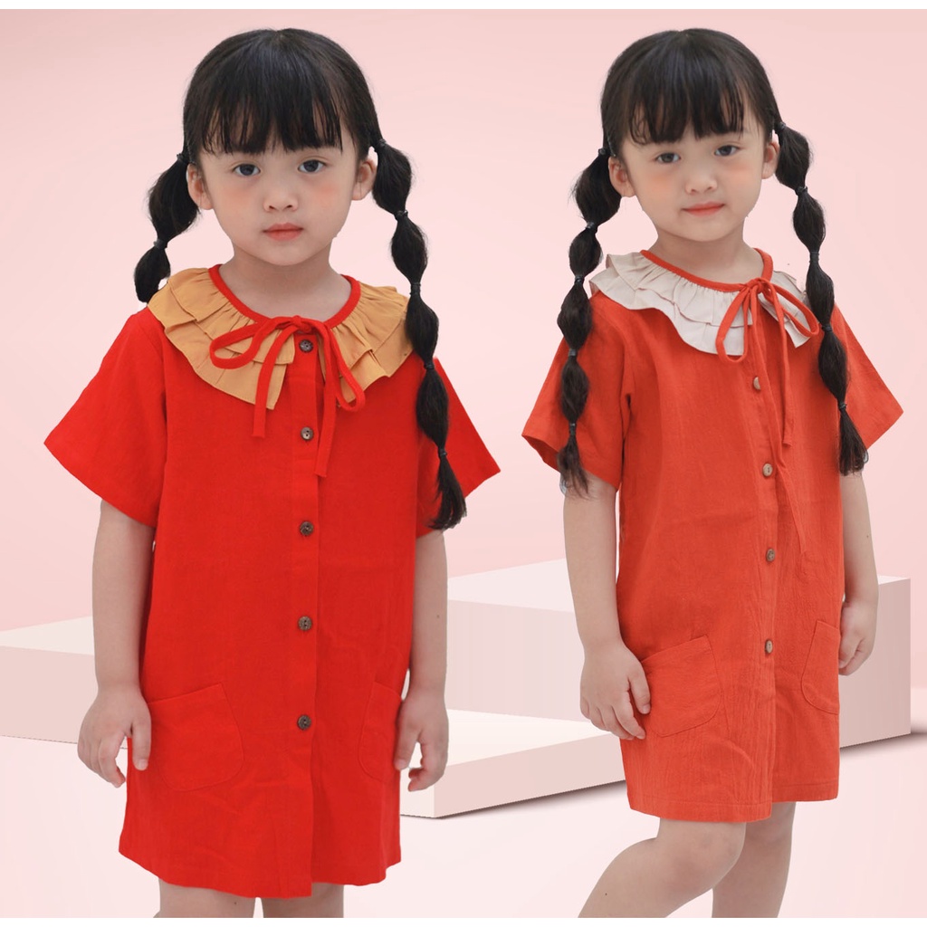 Váy ren hình tim màu hồng cho Bé gái 3-7 tuổi-v518 rẻ đẹp cho bé