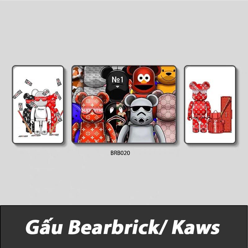 Tranh Treo Tường Chú Gấu Bearbrick Phiên Bản Supreme