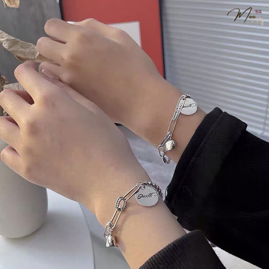 ĐT22- Lắc tay đôi tim nam châm smile