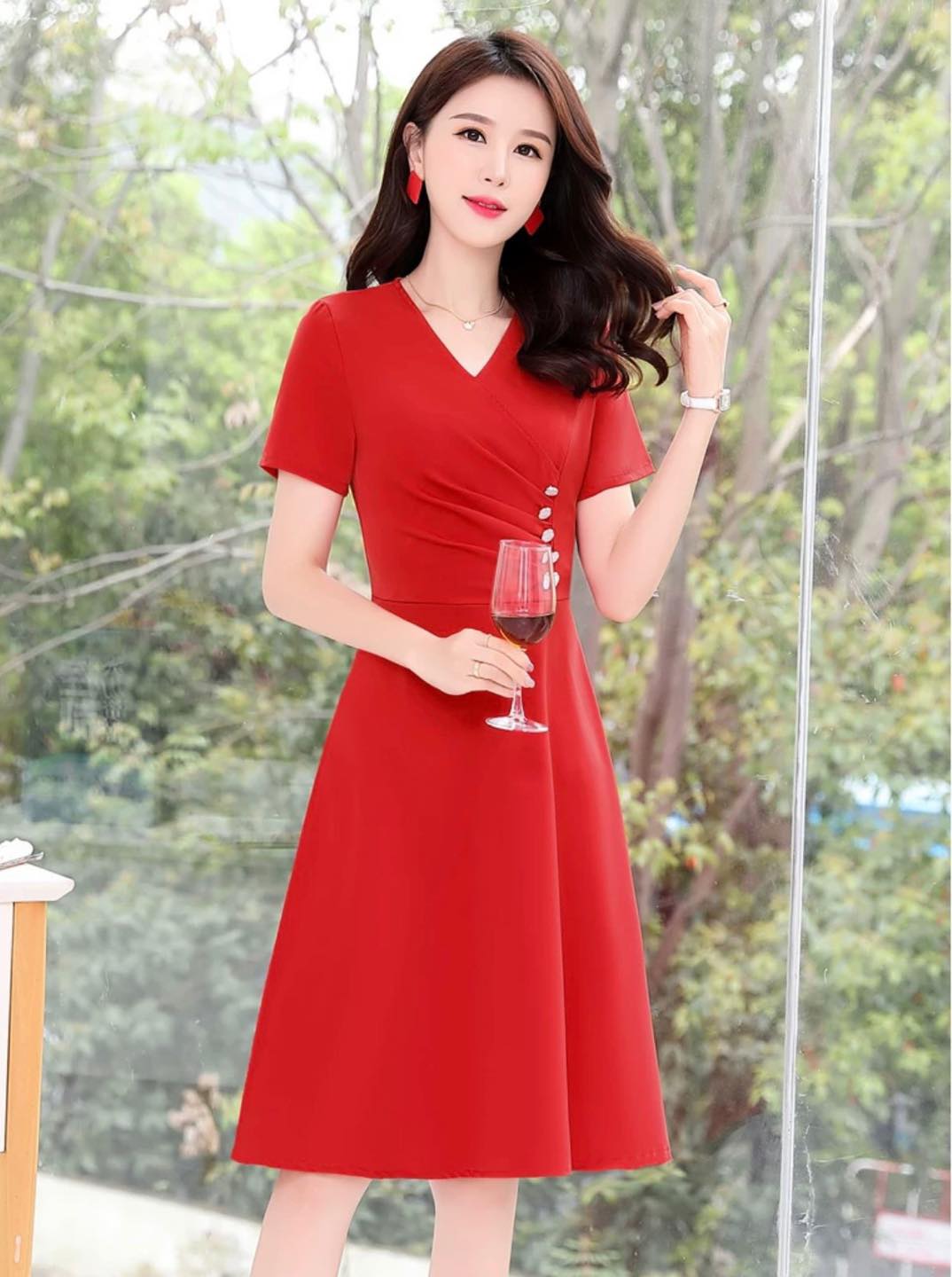 VD011 - Đầm cổ tim cúc trai_thumbnail_3
