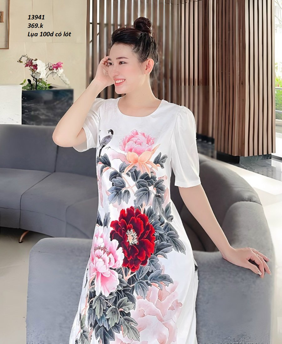 13941-Đầm suông in hoa mẫu  đơn ( lụa 100D có lót )FREESHIP_thumbnail_3